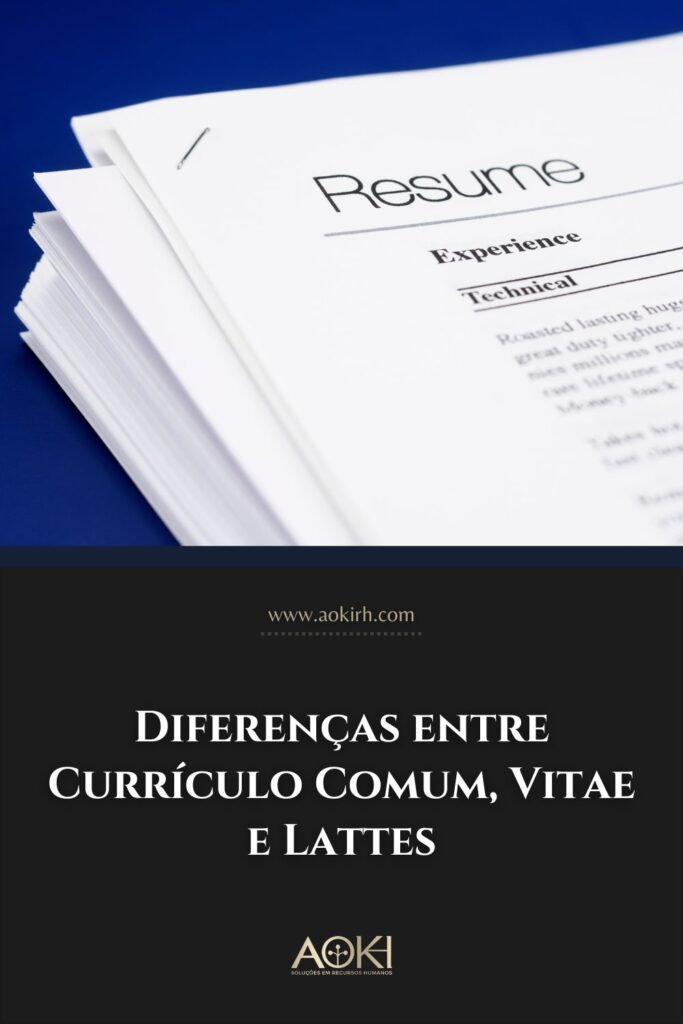 Diferenças entre Currículo Comum, Vitae e Lattes