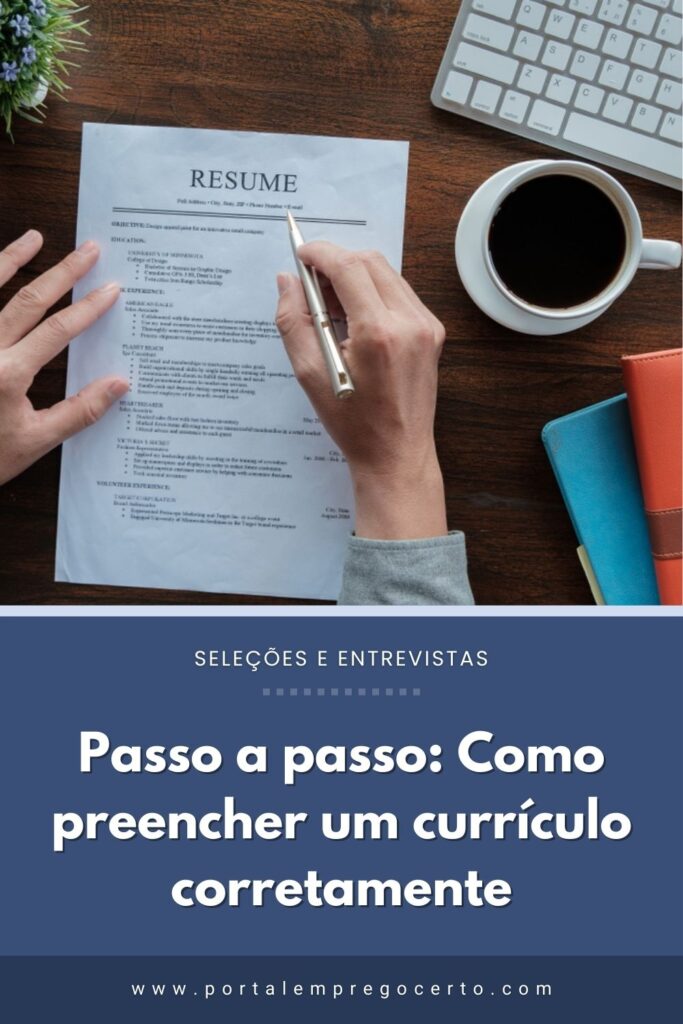 Passo a passo: Como preencher um currículo corretamente