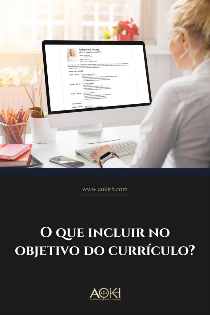 O que incluir no objetivo do currículo?