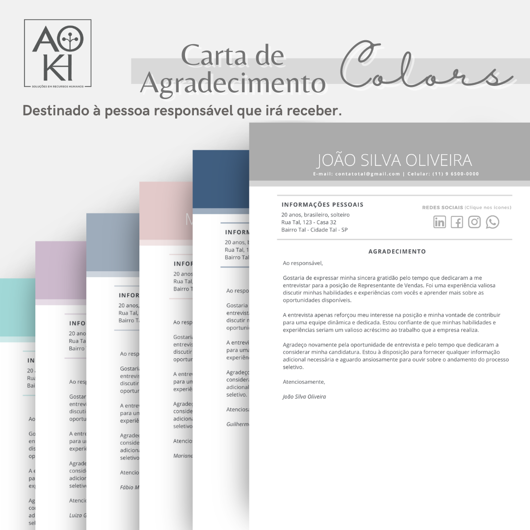 Carta de Agradecimento - Colors