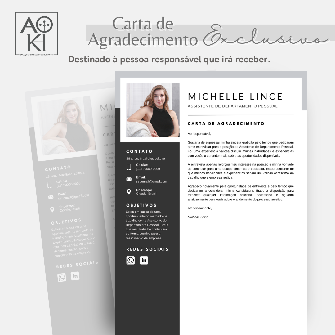 Carta de Agradecimento - Exclusivo
