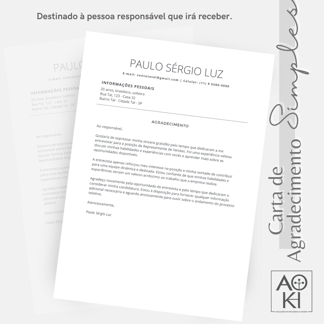 Carta de Agradecimento - Simples