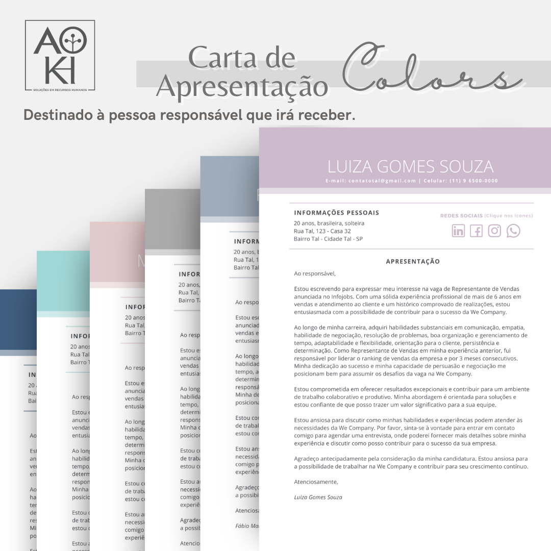 Cartas de Apresentação - Colors