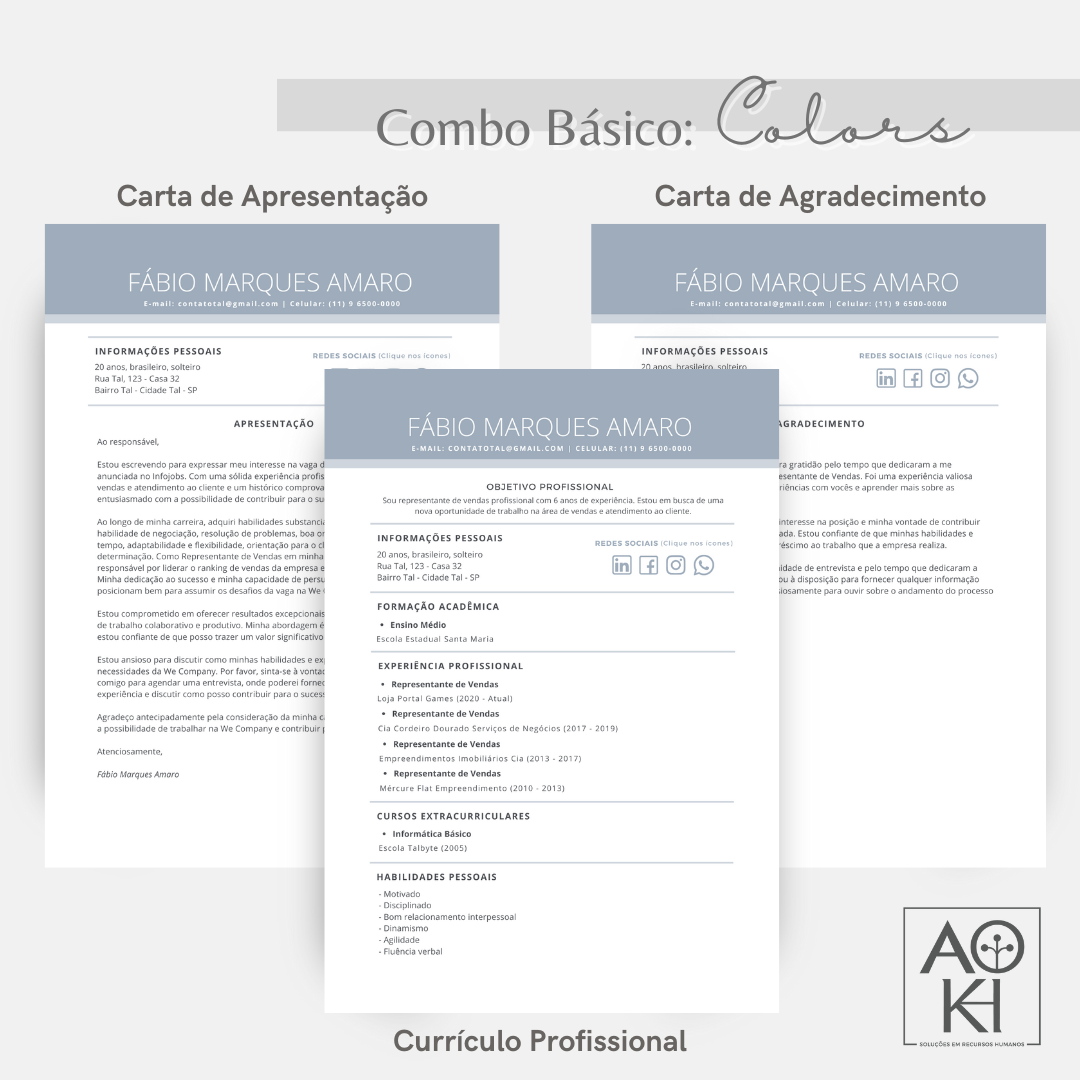 Combo Básico - Colors (Azul Claro)
