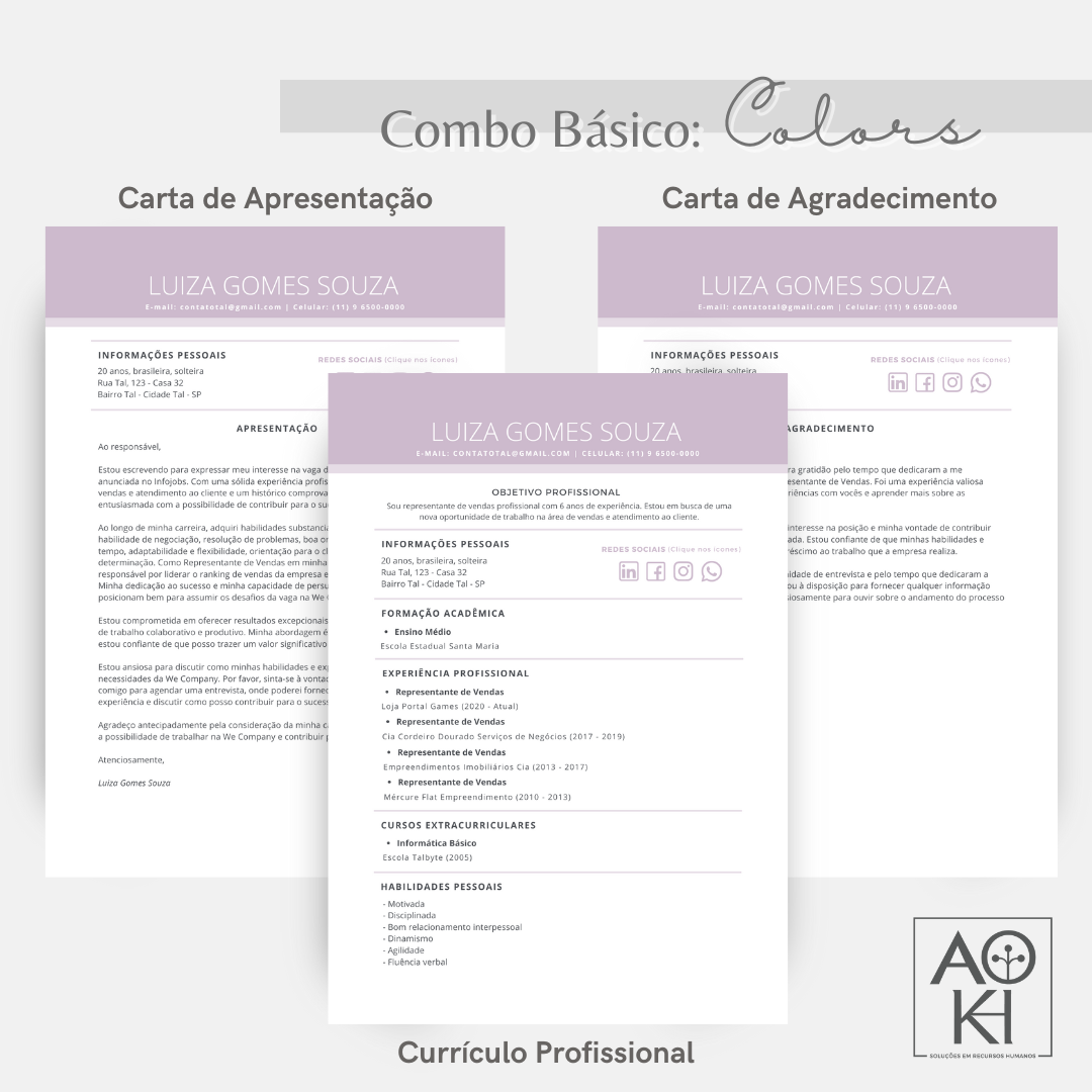 Combo Básico - Colors (Lilás)
