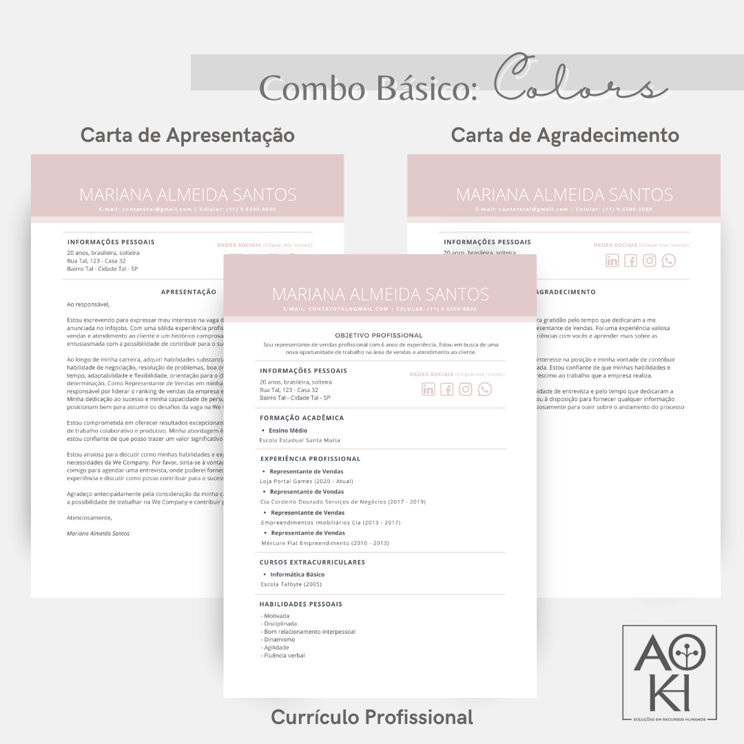 Combo Básico - Colors (Rosa)