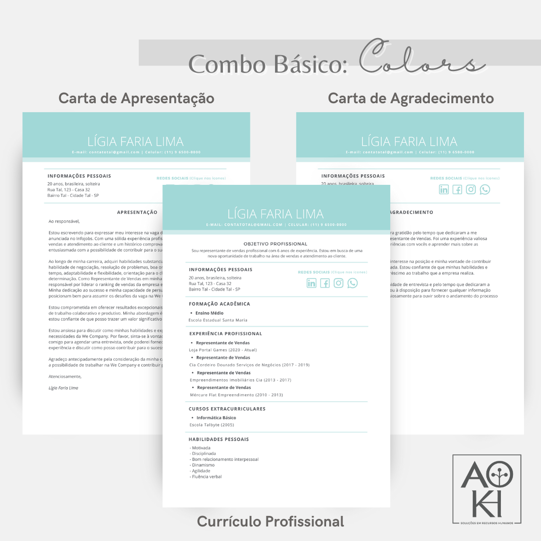 Combo Básico - Colors (Verde Água)