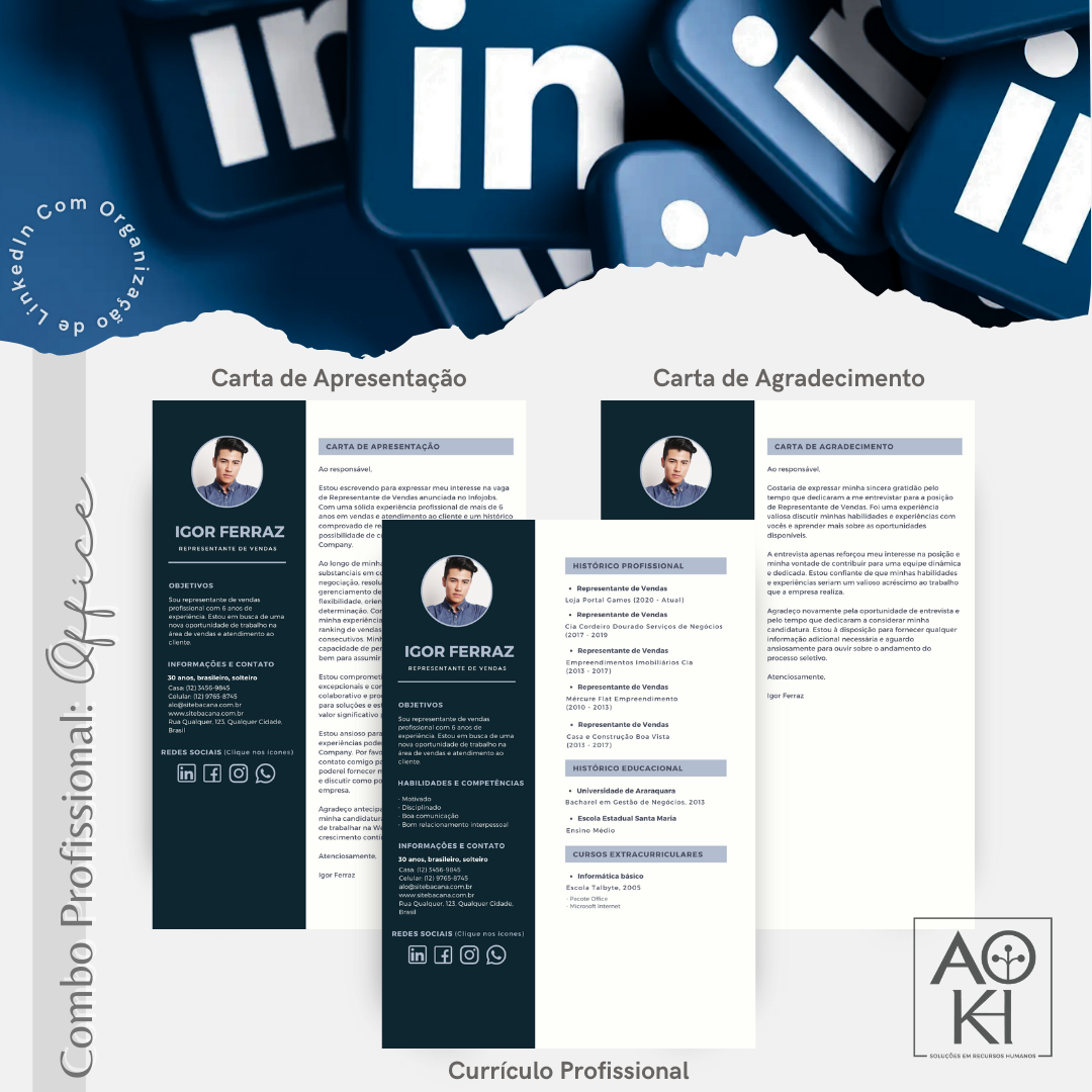 Combo Profissional - Office (Azul Marinho)