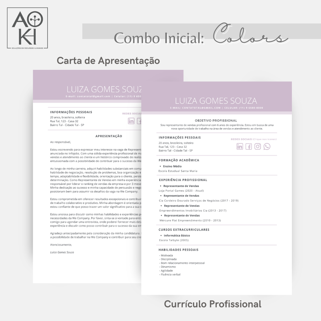 Combo Inicial - Colors (Lilás)
