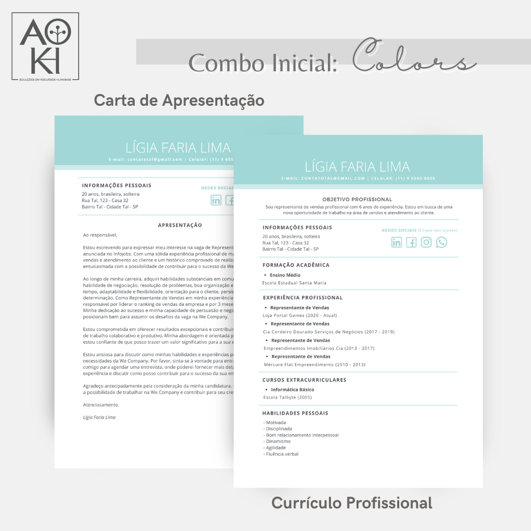 Combo Inicial - Colors (Verde Água)