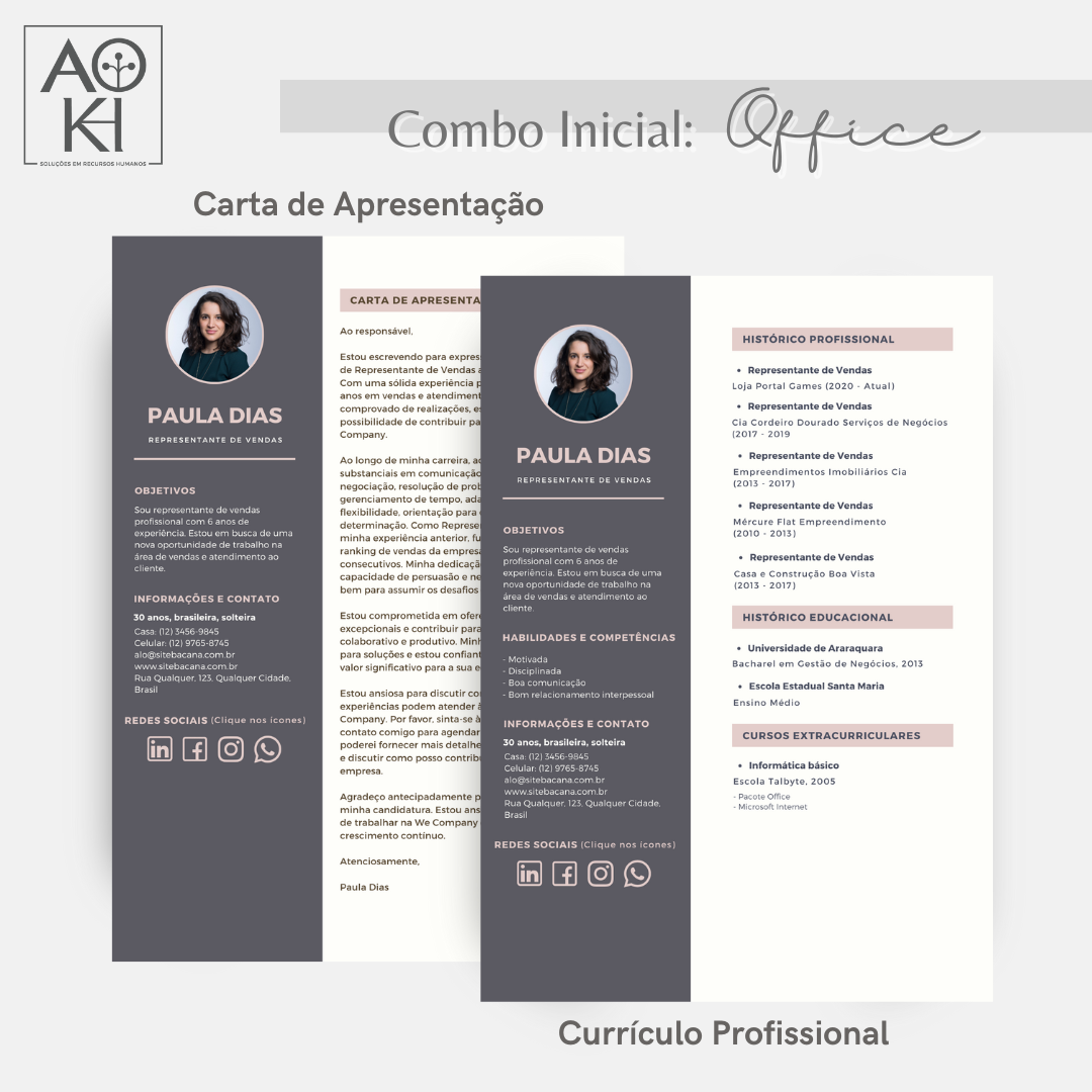 Combo Inicial - Office (Roxo com Rosa)