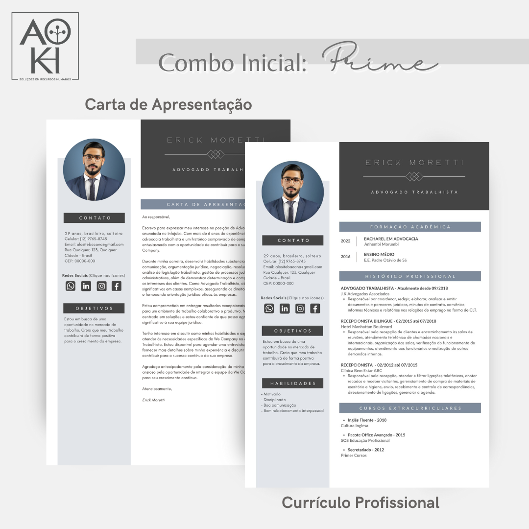 Combo Inicial - Prime (Azul com Grafite)