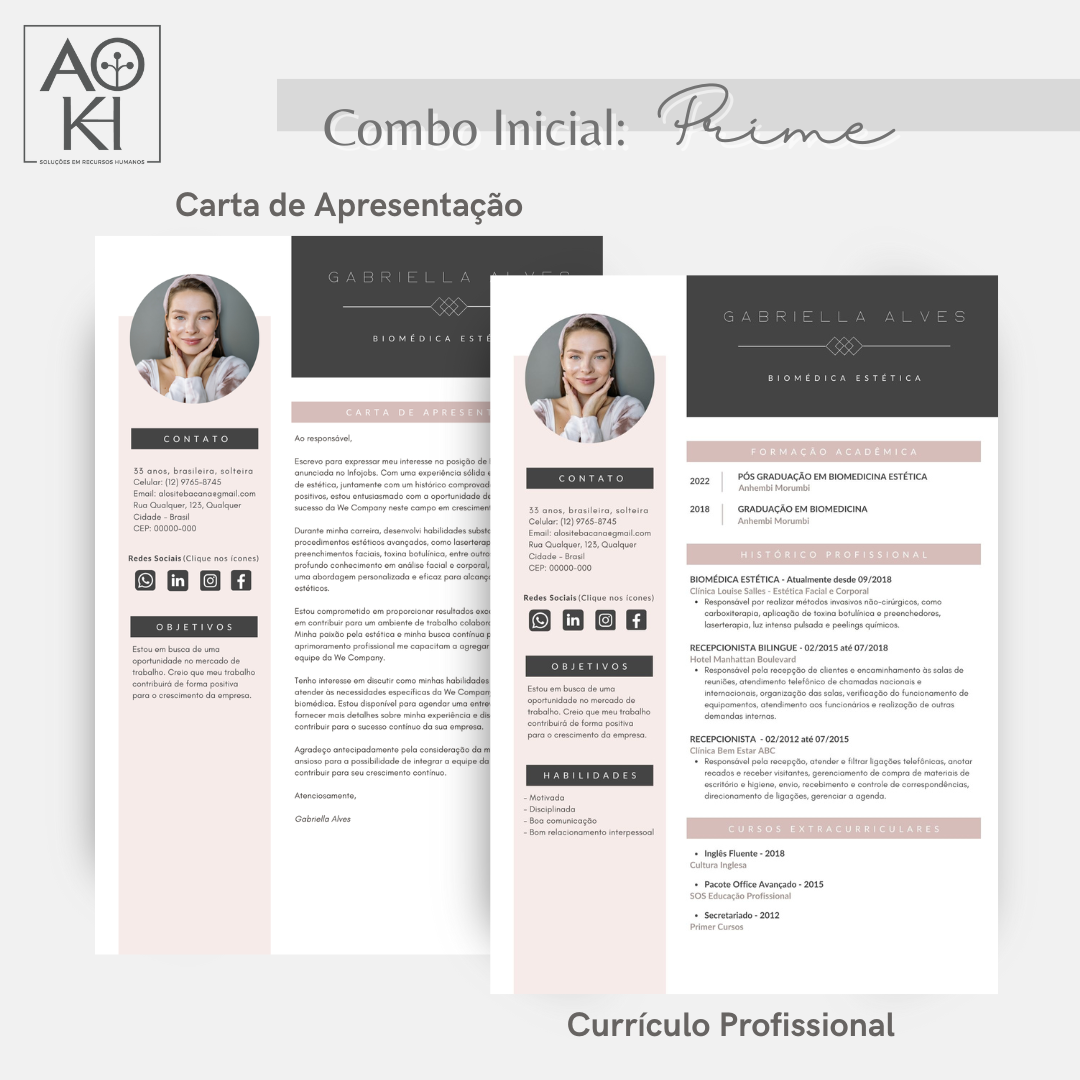 Combo Inicial - Prime (Rosa com Grafite)