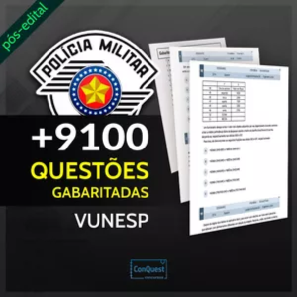 Concurso PM-SP_ +9.100 Questões VUNESP Atualizadas (Pós-Edital)